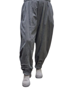 Broek rekbare taille grijs corduroy