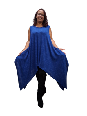Mouwloze top Enora in A-vorm van fijne rayon kwaliteit blauw