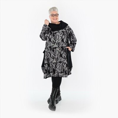 Ballonjurk/tuniek Ravena grijs print