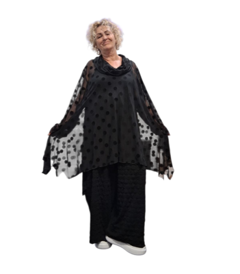 Tuniek Sophia zwart voile