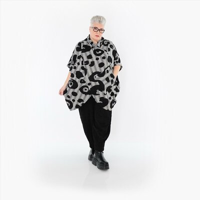Shirt/omslagdoek Athena zwart wit