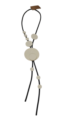 Rubberen ketting met offwhite cirkels