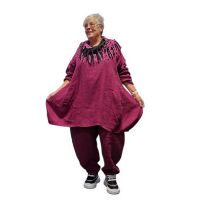 Ballon-tuniek-A-lijn-paars100-linnen