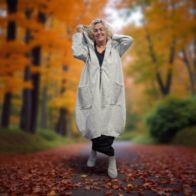 Lange tussen ballonjas grijs