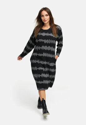 Mirella jurk zwart/grijs