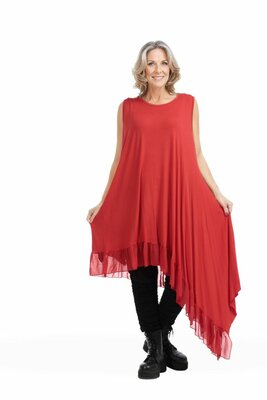 Juliette tuniek, effen rood