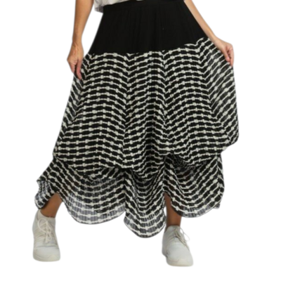 Rok Violla in ballonvorm zwart/wit