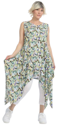 Puntige tuniek Penny in een wijde A-lijn groen