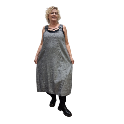 Overgooier grijs stonewashed mouwloos