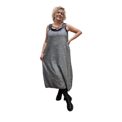 Overgooier grijs stonewashed mouwloos