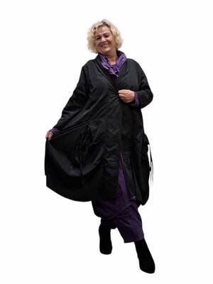 Aparte jas-mantel-zwart