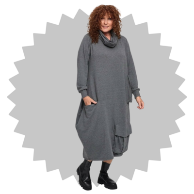 Individuele jersey jurk grijs