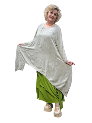 Tuniek-taupe- lange A-lijn-100%viscose