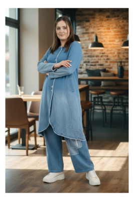 'Sky' Mantel – Premium Spijkerstof, Ombre-wassing & Rekbaar