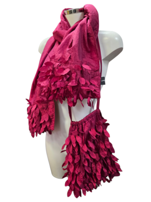 Myrjo handgemaakte buideltasje rood met sjaal