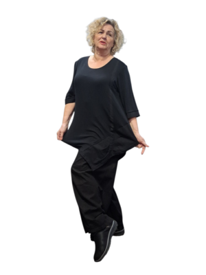 Kekoo asymmetrische tuniek/shirt zwart