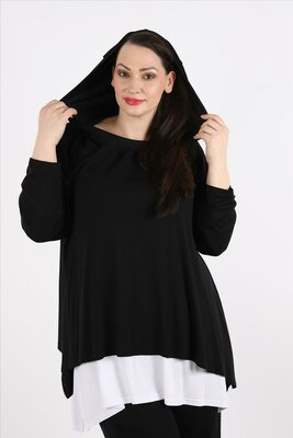 Shirt van viscose, zwart