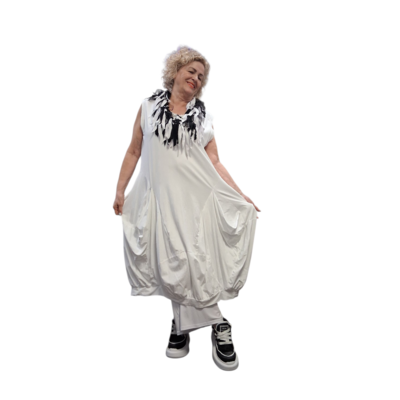 Ballonjurk-mouwloos-wit