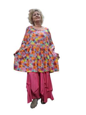 Tuniek Zas oranje multicolor print