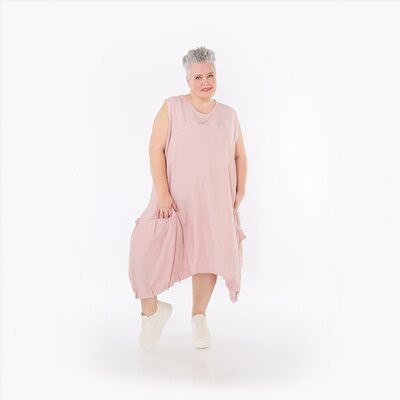 Jurk Christina, effen kleur roze