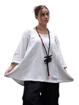 Shirt-A-lijn-100%-cotton-wit