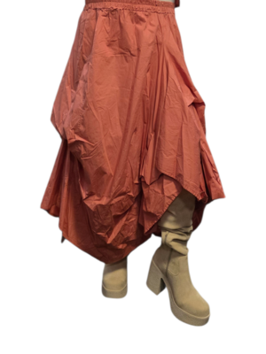 Rok met ophaaltjes terra asymmetrische zoom