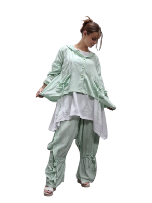 Jasje mintgroen A-lijn met capuchon