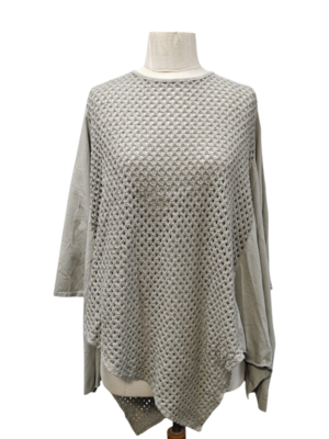 Tuniek-taupe asymmetrisch-100%-cotton