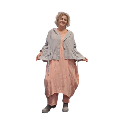 Jasje grijs A-lijn met capuchon