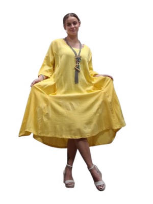 Jurk geel 100% katoen