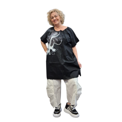 Tuniek zwart met print