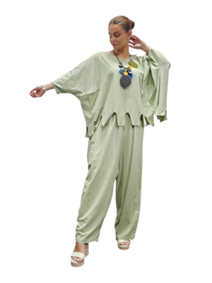 Apart ruim shirt met kartelzoom pastelmint