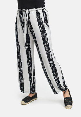 Rechte stretchbroek van viscose 'Sovana' wit