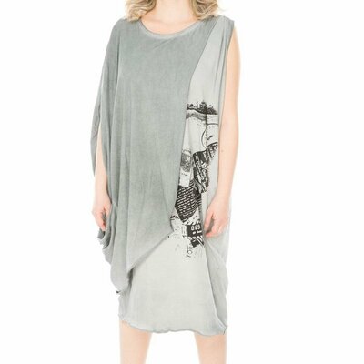 Luuka tuniek grijs met print