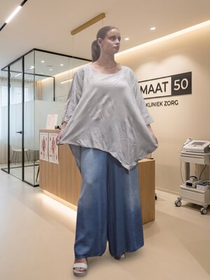 Shirt grijs A-lijn asymmetrisch