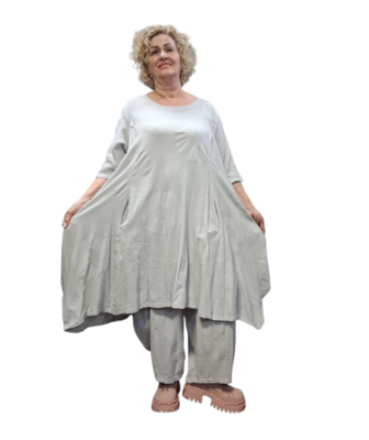 Jurk A-lijn grijs 100% katoen