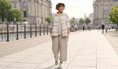 Kekoo blouse Avina bruin gestreept