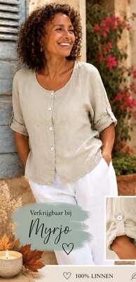 100% linnen blouse/vest zand