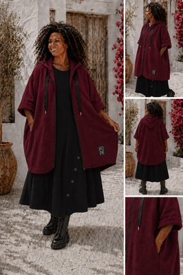Stijlvol jasvest met capuchon bordeaux