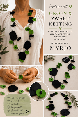 Handgemaakte ketting groen zwart
