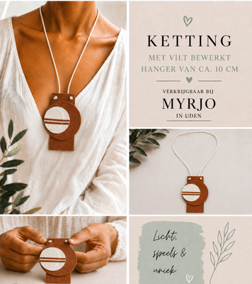 Handgemaakte ketting bruin-offwhite