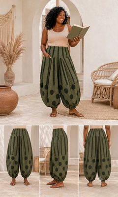 Ballonbroek Jersey Army  met Leuke Printdetails