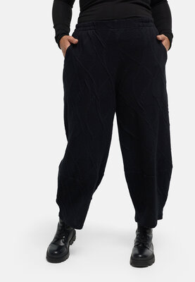 Ariana' Broek Zwart- Elegante Structuur, Losse Silhouet