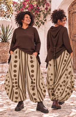 Ballonbroek Jersey Beige  met Leuke Printdetails