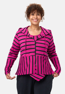 'Sienna' jacke /vest - viscose-stretch, streifenmix Pink