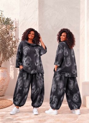 Tuniek Corduroy Grijs met Leuke Printdetails