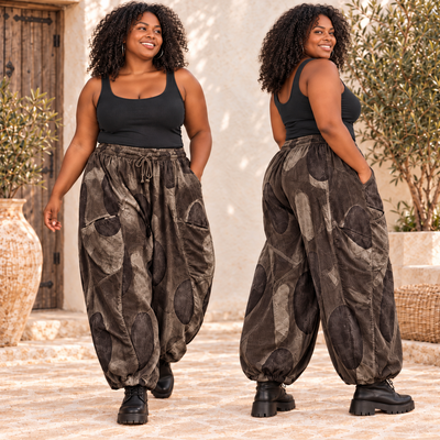 Broek Corduroy bruin met Leuke Printdetails