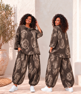 Tuniek Corduroy bruin met Leuke Printdetails