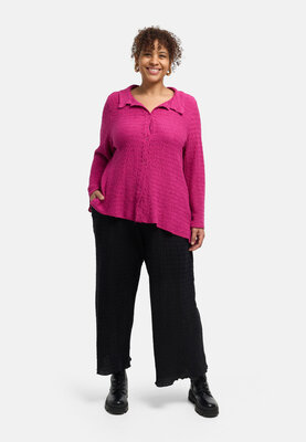 'Marella' blouse – katoenmix, structuurstof roze