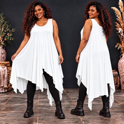 Tuniek asymmetrisch wit